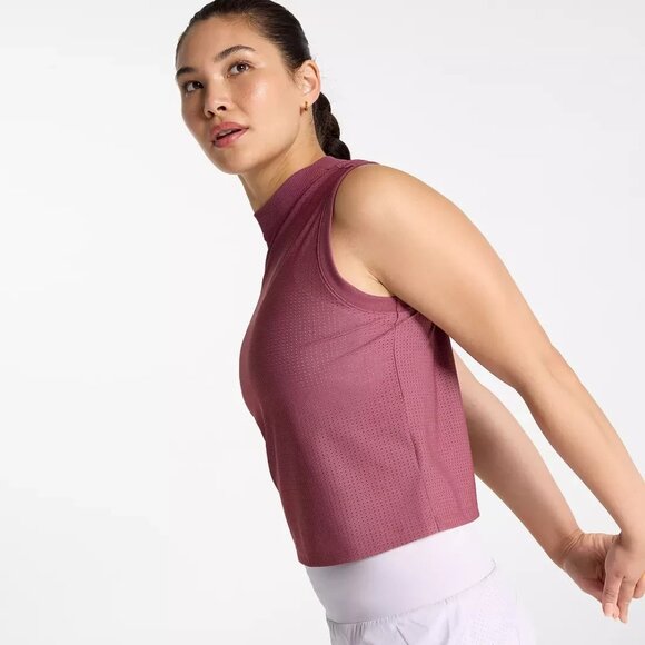 CALIA Women's Open Mesh Mock Neck Sleeveless Tank Mauveberry Size XL Pull Over - Picture 3 of 5